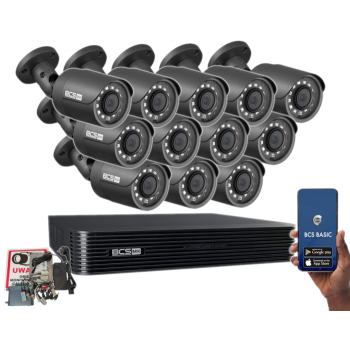 ZESTAW MONITORINGU BCS-B-XVR1601(2.0) + 12 KAMER BCS-B-MT43600 4MPX DYSK 2TB